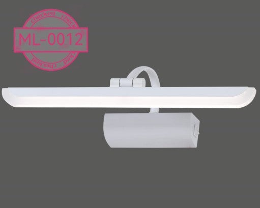 White rectangular light fixture on a gray background with 'ML-0012' stamp.