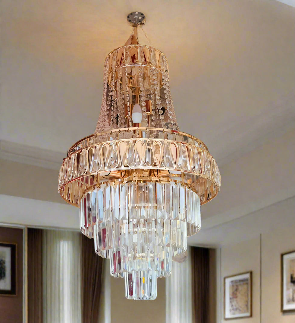 Majestic Spire Crystal Chandelier - -