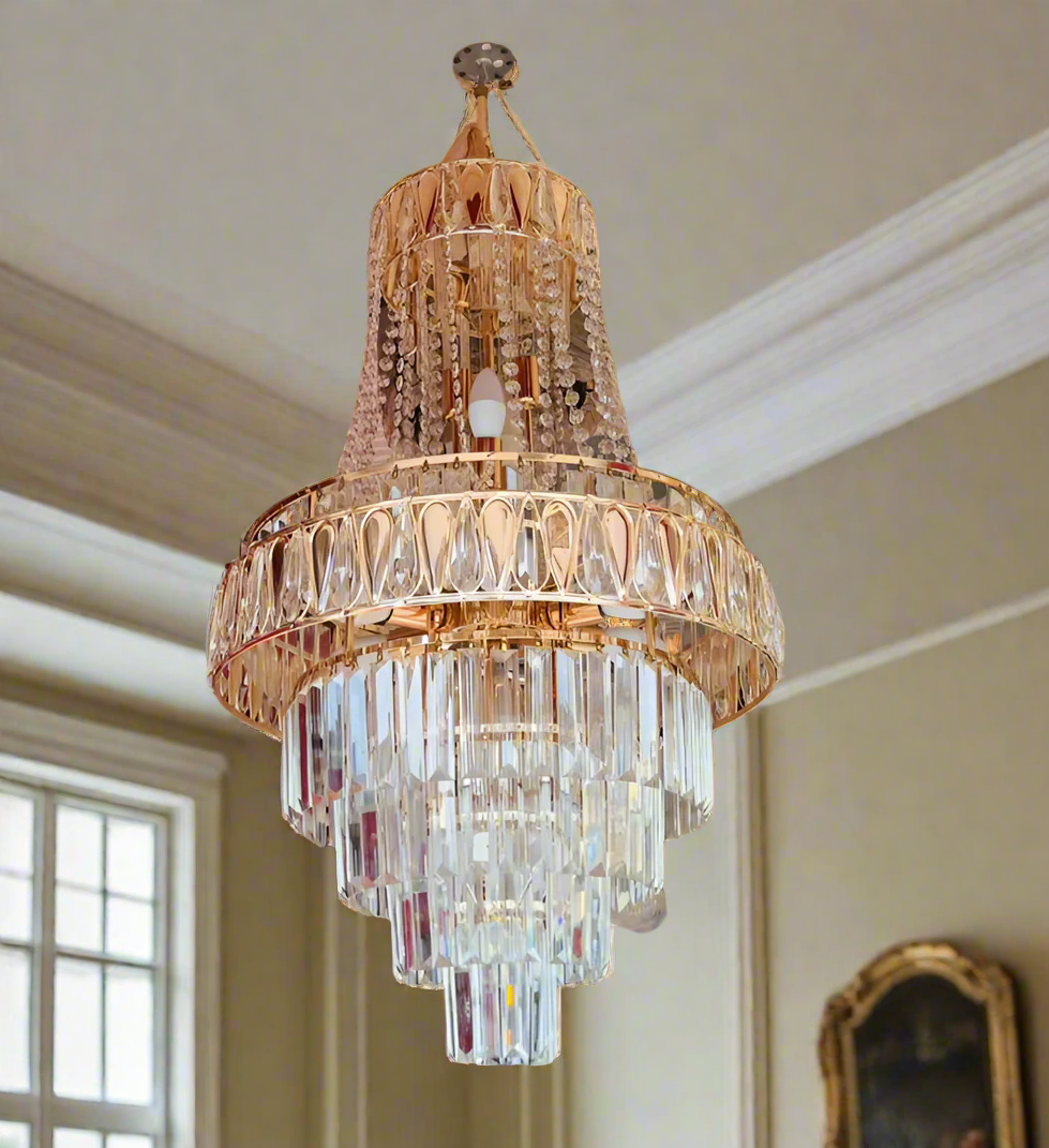Majestic Spire Crystal Chandelier - -