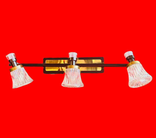 Vintage Ribbed Glass Vanity Light -