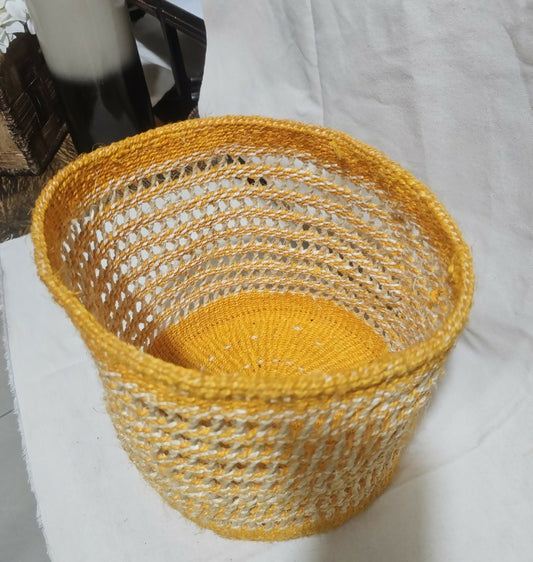 Yellow woven basket