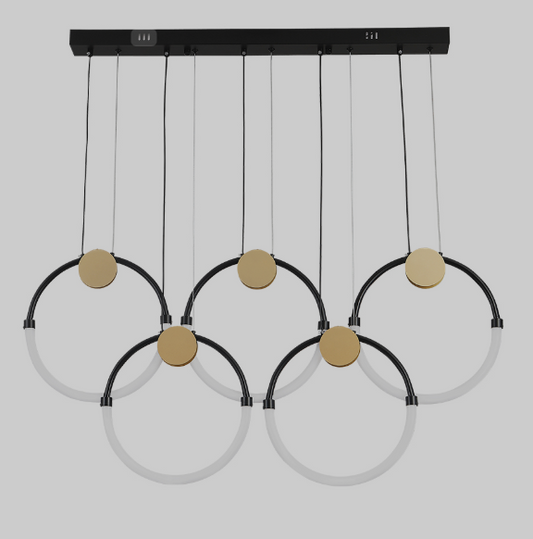 Golden & Black Ring Chandelier -