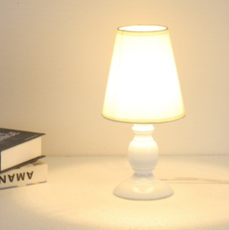 Amangazini ambient table lamp lighting with a soft white shade for cozy home decor