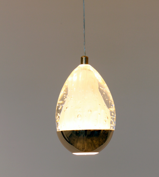 Aquadrop pendant light with a unique teardrop shape and captivating bubble design for modern interiors