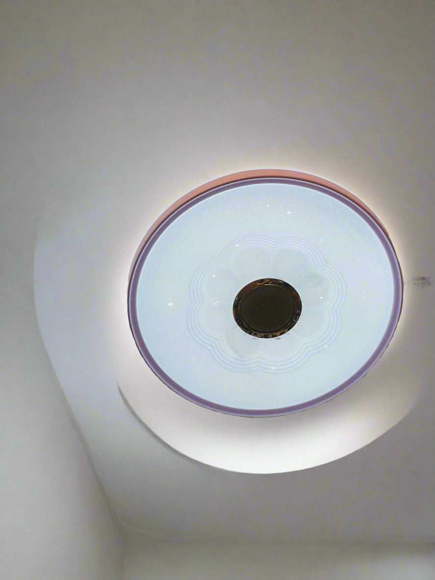 Amangazini Blossom audio ceiling light featuring a modern design and soft illumination