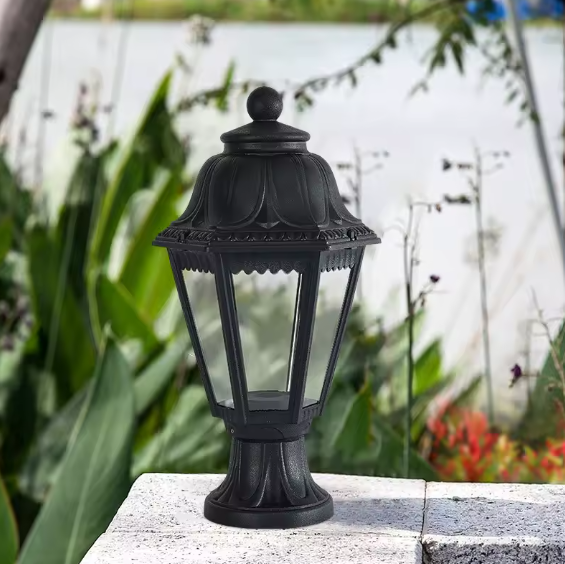 Amangazini Decorative Outdoor Lantern Light Fixture in Black for Garden and Patio Illumination