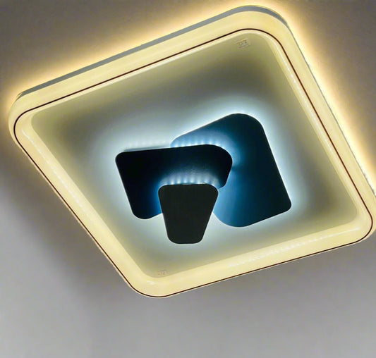GeoGlow LED ceiling light featuring a modern geometric design and soft ambient lighting