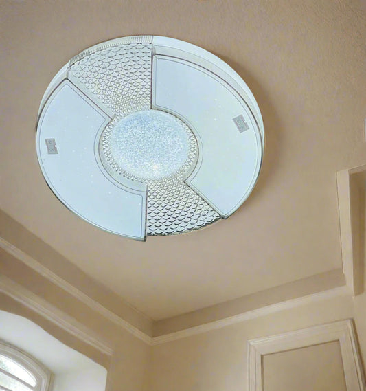 Amangazini LunarMesh flush mount light with a modern design and sparkling center for stylish illumination