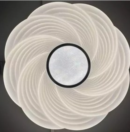 Luxury spiral ceiling lamp with a modern design featuring a floral pattern and soft white illumination