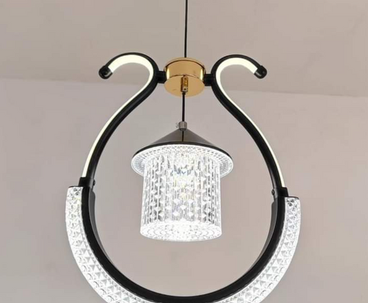 Stunning Modern LED Lyre Pendant Light with Crystal Shade and Stylish Design for Contemporary Interiors