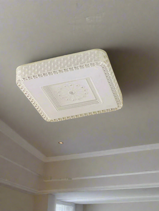 Amangazini Royal crystal Flush Mount ceiling light featuring an elegant square design with detailed embellishments