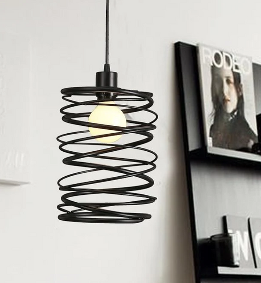 Amangazini unique helical ceiling light fixture with a modern design and spherical bulb for contemporary decor