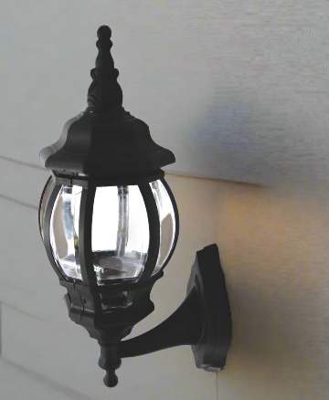 Amangazini Victorian Wall Lantern black metal outdoor wall light with clear glass panels