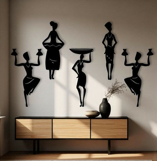 wall art of african heritage with five women