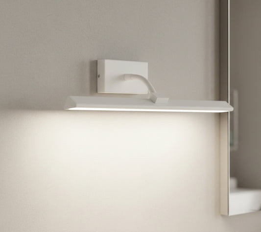 White rectangular light fixture on a gray background