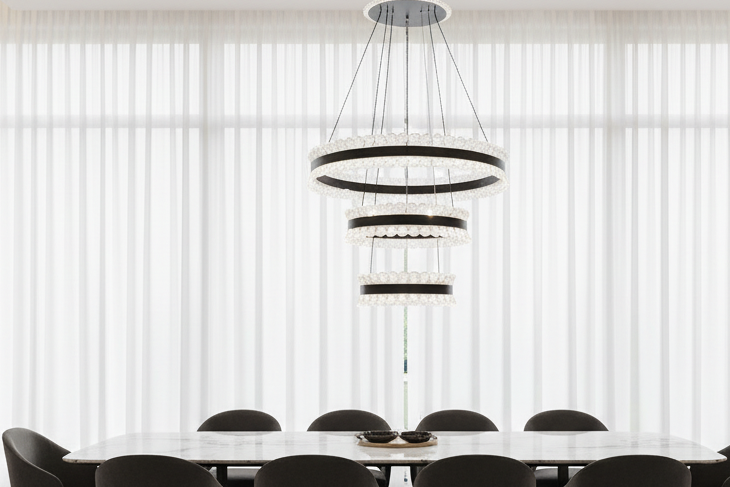 Modern chandelier with multiple circular rings