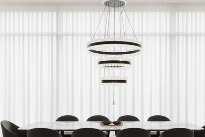 Modern chandelier with multiple circular rings