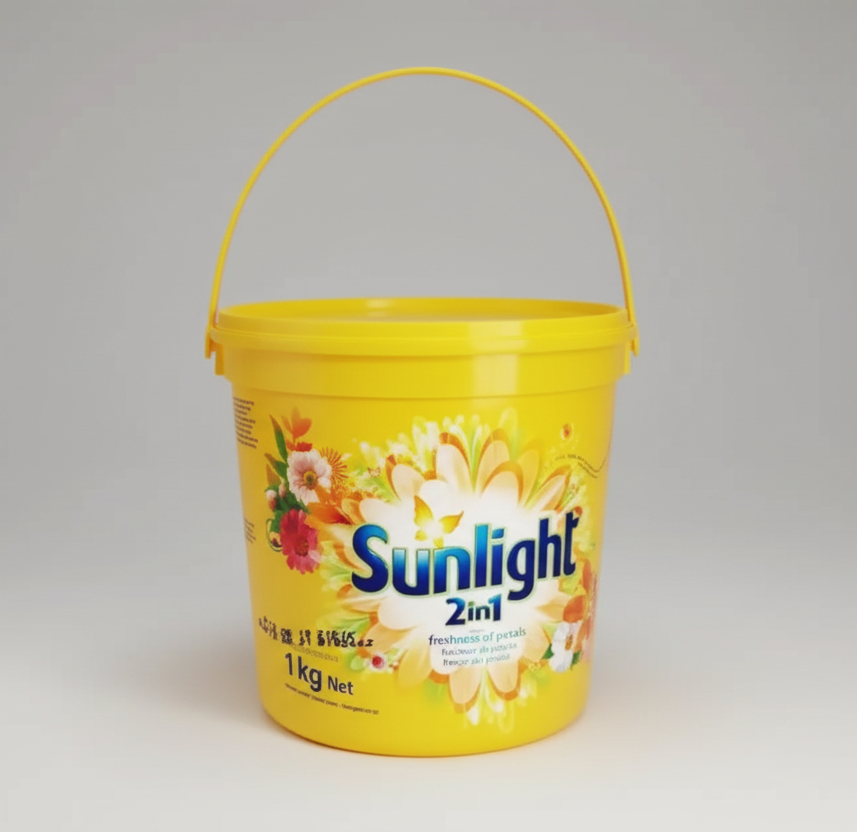 Sunlight 2in1 laundry detergent bucket on a white background