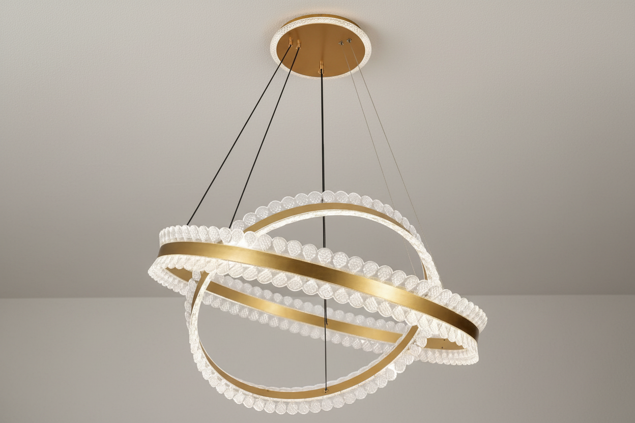 Modern chandelier with gold Belt Design