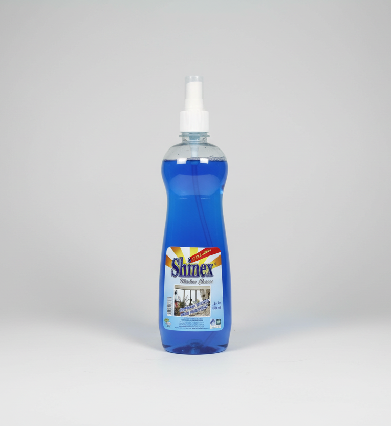 Shinex bottle of cleaning solution on a white background