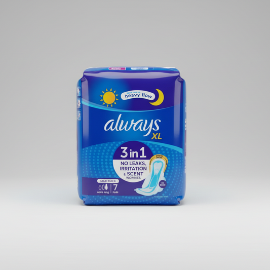 Always XL sanitary pads packaging on a white background