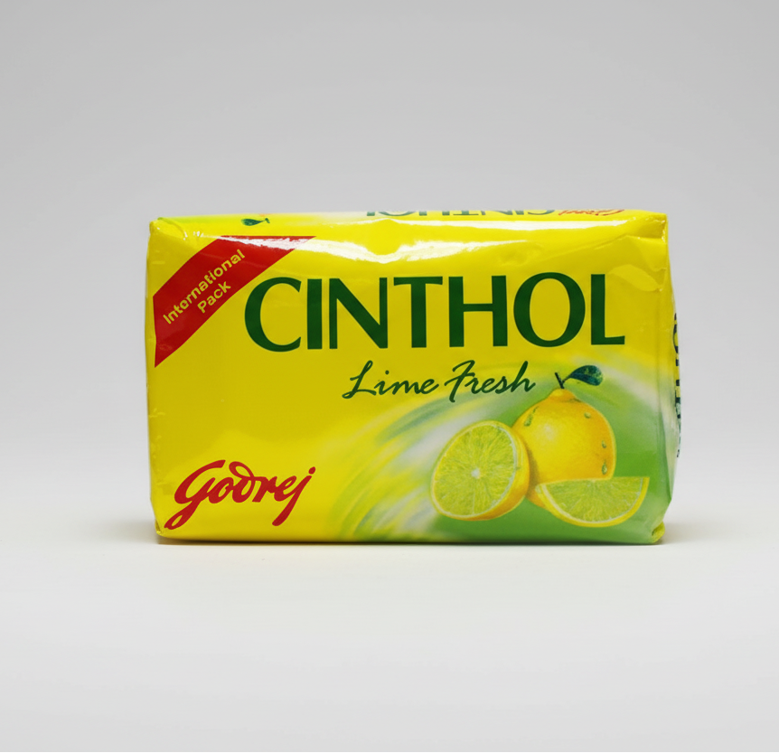 Cinthol Lime Fresh soap bar packaging on a white background