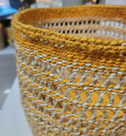 Yellow woven basket