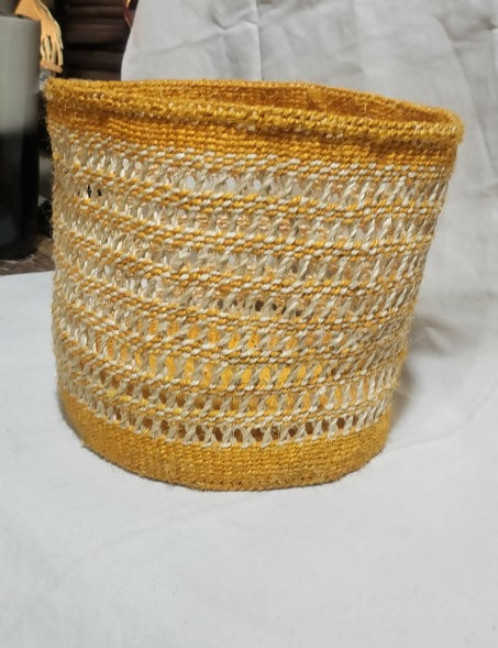 Yellow woven basket