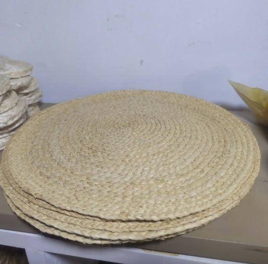 Raffia table mats set of six