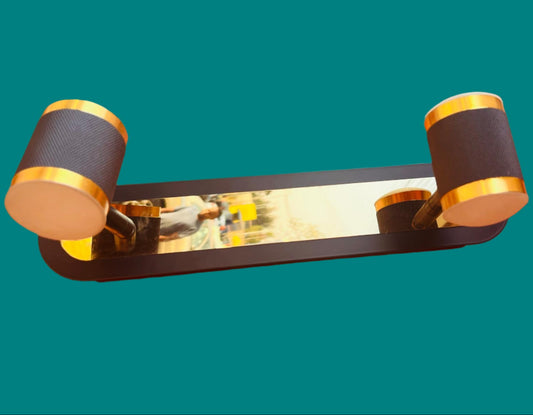 Close-up of a  with blgolden spotlightdack and gold accent