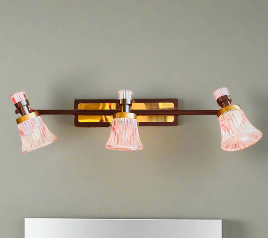 Vintage Ribbed Glass Vanity Light