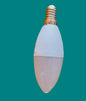 LED light bulb on a teal surface