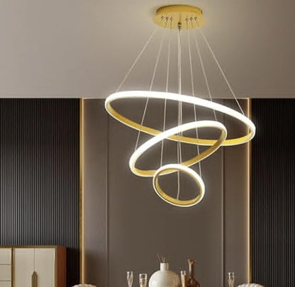 Golden White Ring Chandelier