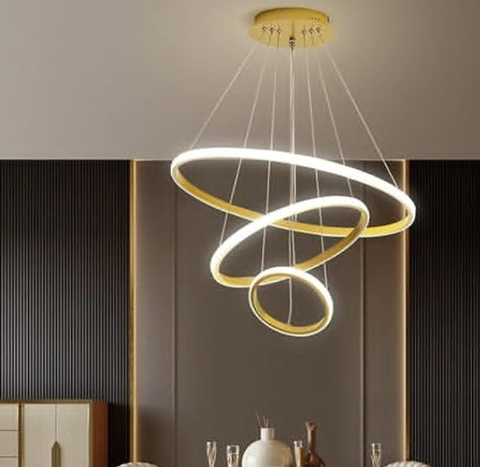 Golden White Ring Chandelier