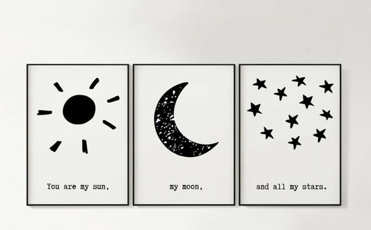 Moon Star Sun Three Piece Board Decor For Home