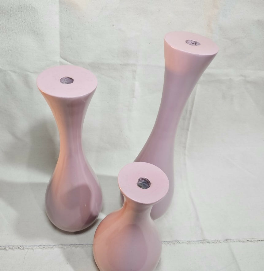 pink wood vase