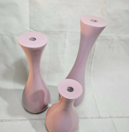 pink wood vase