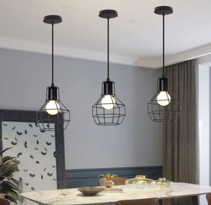 Amangazini Antique beauty cage pendant lighting with three metal shades for modern home decor