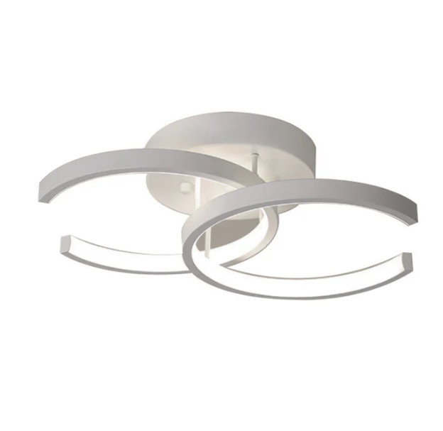 Amangazini double semi-circle wall light featuring a modern design in sleek white finish