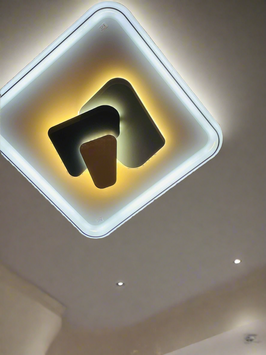 GeoGlow LED ceiling light with modern design and warm illumination for stylish interiors