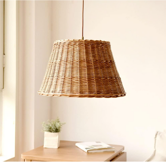 Handwoven Rattan Pendant Light Fixture adds natural elegance to any living space with its unique design