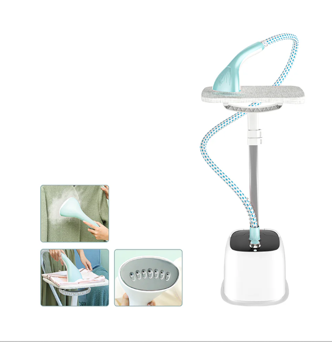 Flexible steamer with multiple angles on a white background