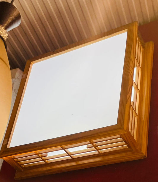 Amangazini Japanese style ceiling light with wooden frame and elegant design for home decor