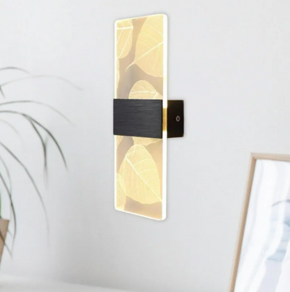 Amangazini leaf motif wall panel lighting featuring a modern design with elegant leaf patterns