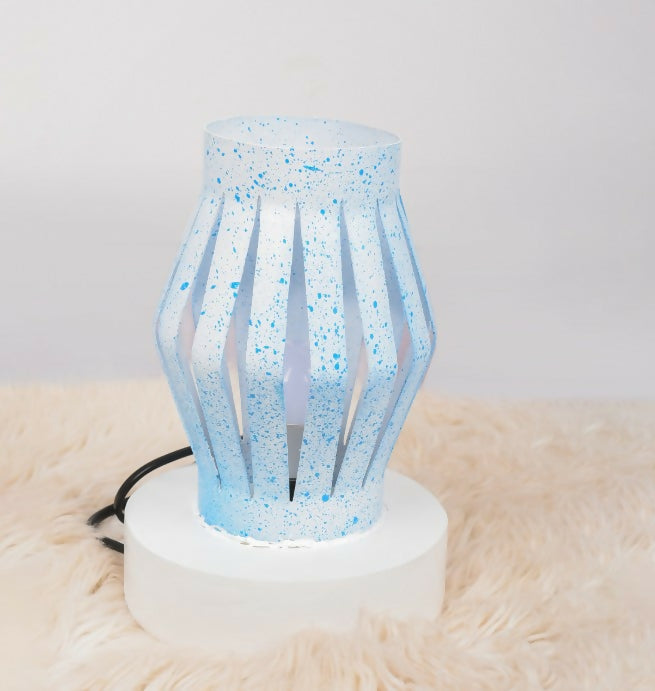 White Sprinkle Blue Lamp
