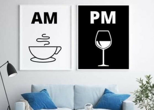 AM PM Horizontal Board Art For Home Decor