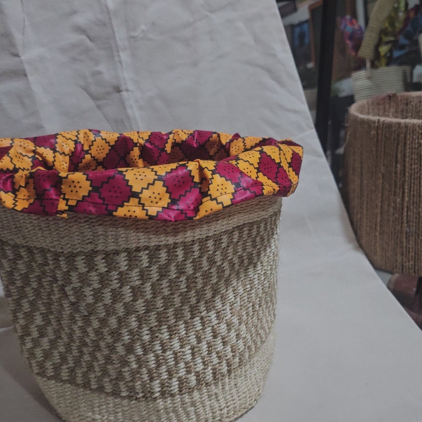 handwoven basket with beautiful finish and lid