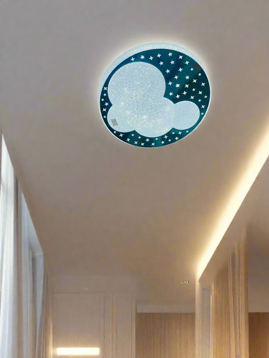 Starry blue cloud ceiling light with a decorative cloud design and star accents for a dreamy atmosphere