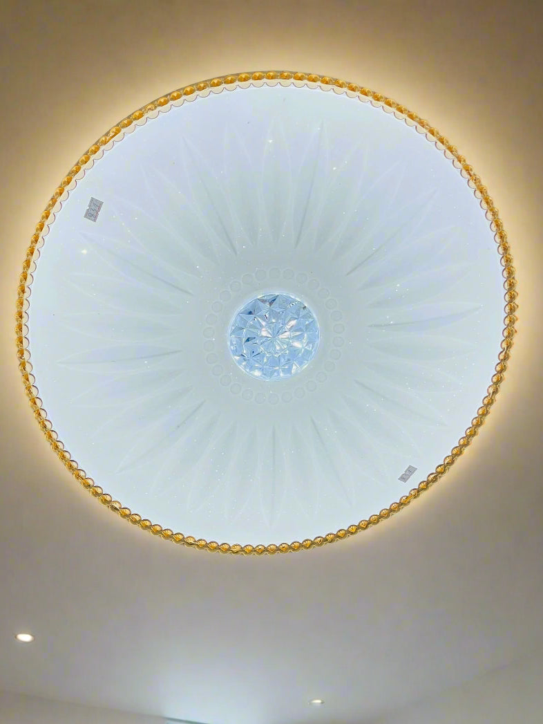 Elegant Amangazini Sunburst ceiling light with intricate design and soft illumination for modern interiors