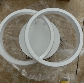 Amangazini unique circular wall lamp with two overlapping rings in modern design